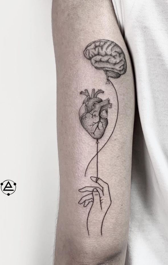 Heart And Brain Tattoo