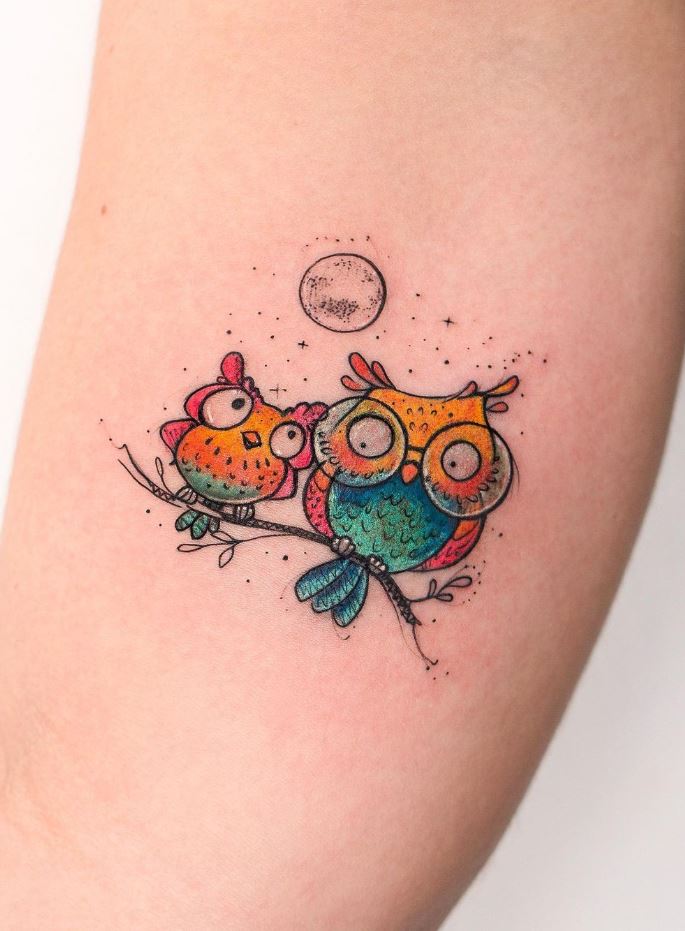 Small Owls Tattoo