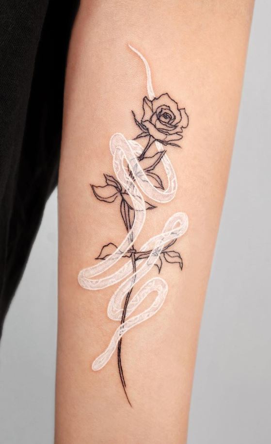 Rose And Snake Tattoo