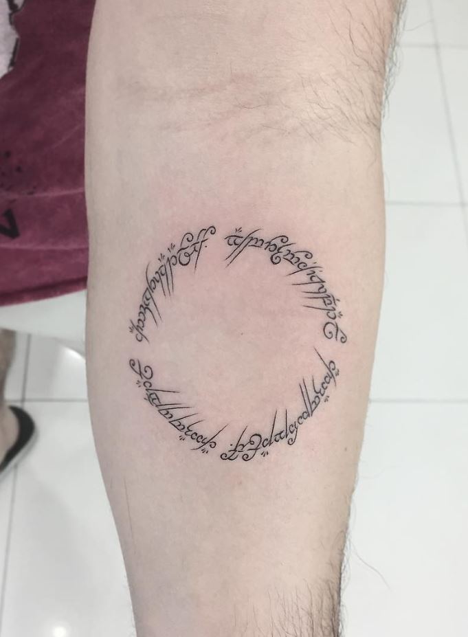 The One Ring Inscription Tattoo