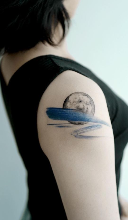 Brush On Moon Tattoo