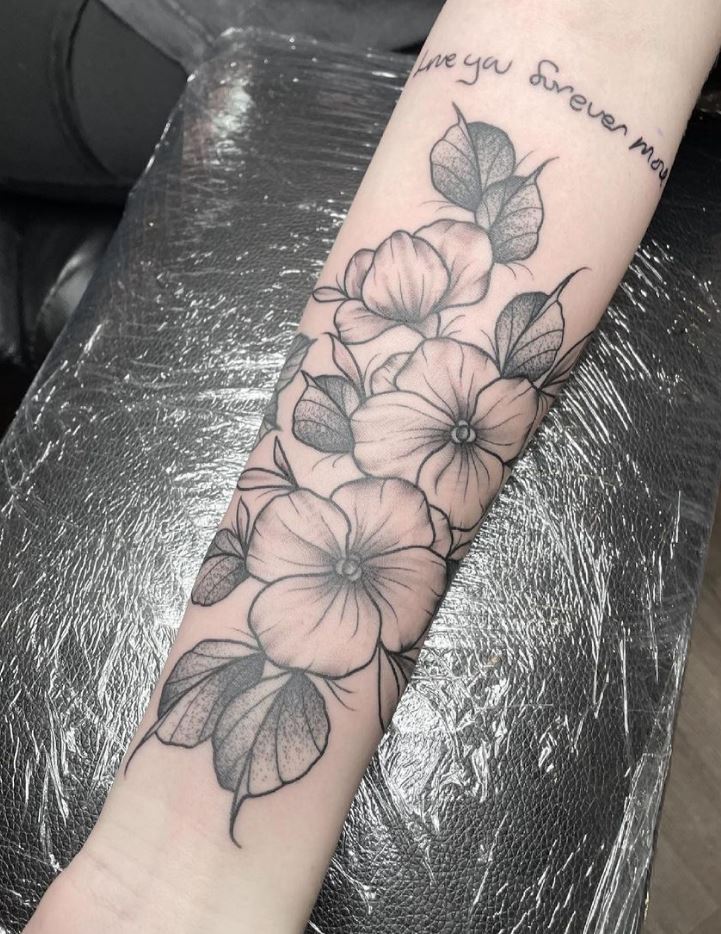 Violet Flowers Tattoo