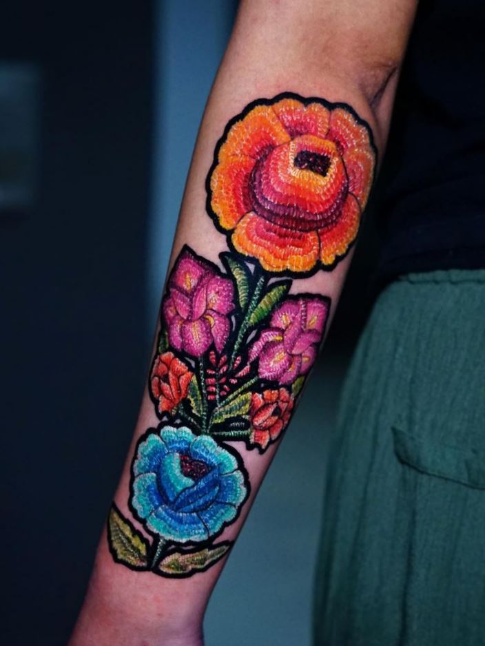 Breathtaking Flower Patch Tattoo