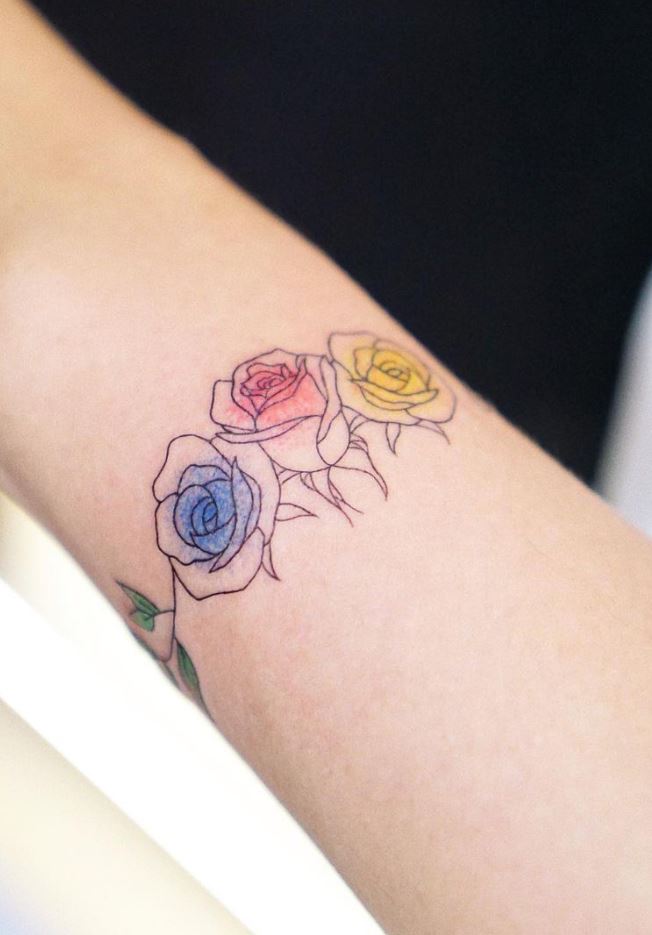 Colorful Roses Tattoo