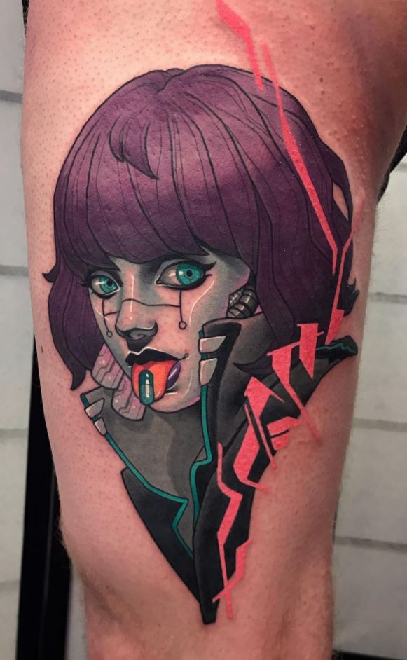 Cyberpunk Girl Tattoo