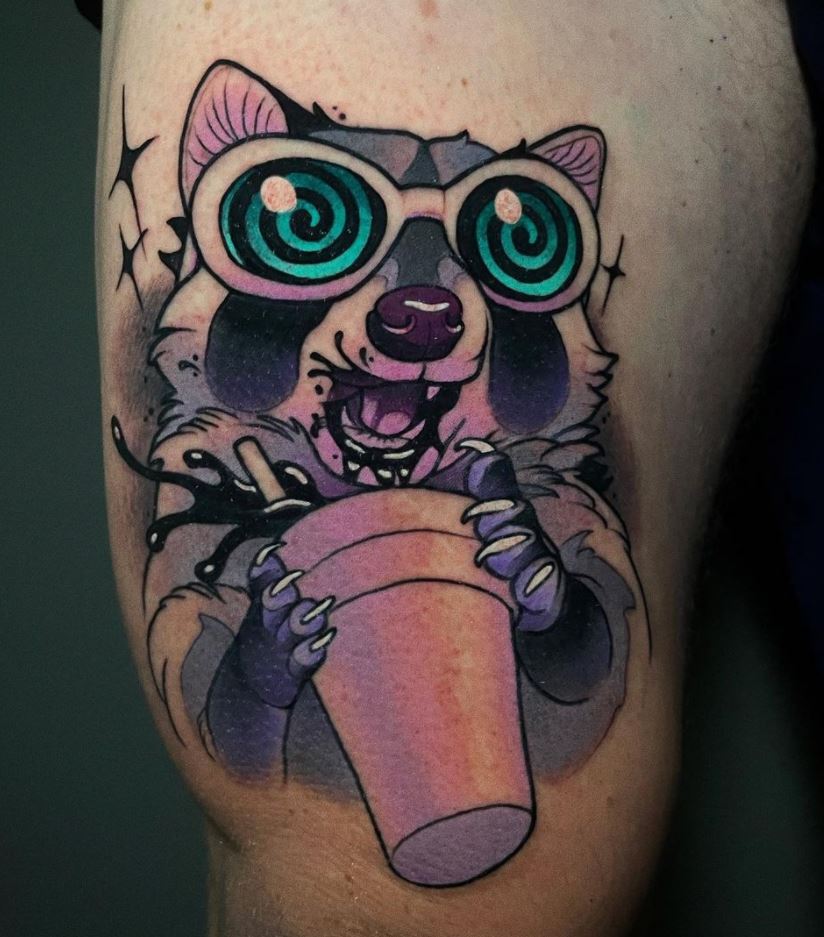Funny Raccoon Tattoo