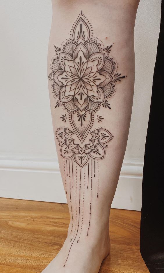 Ornamental Leg Tattoo