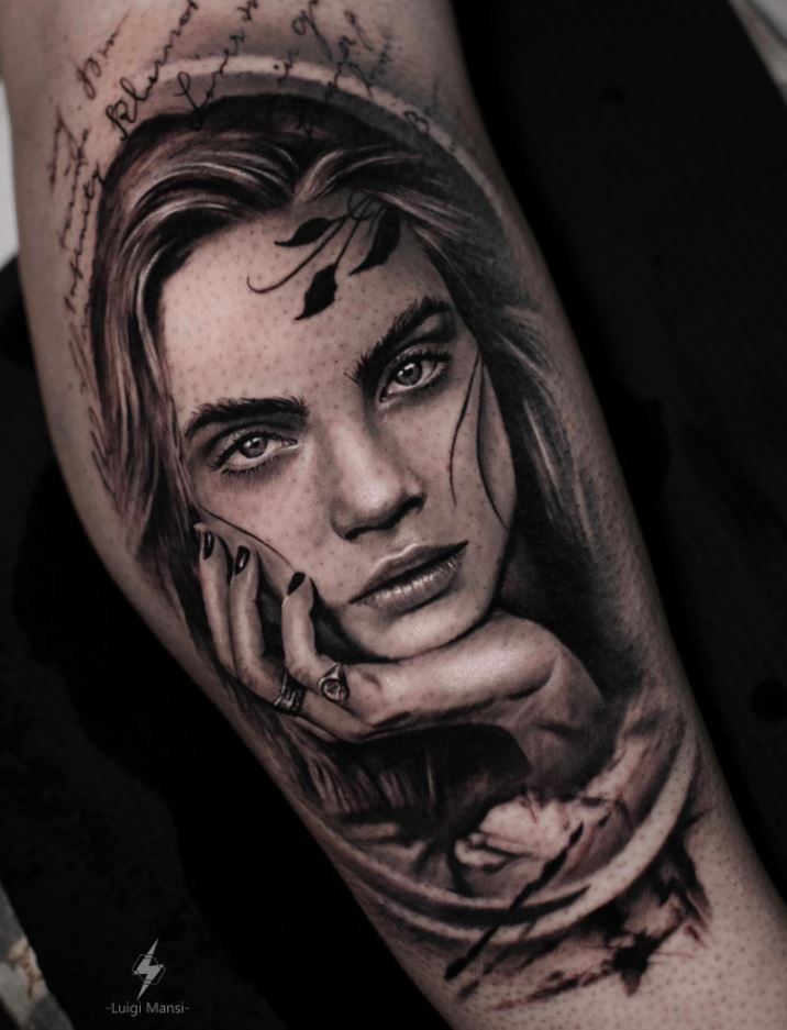 Awesome Girl Portrait Tattoo