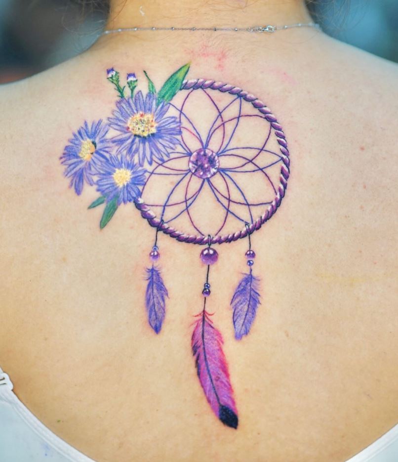 Purple Dreamcatcher Tattoo