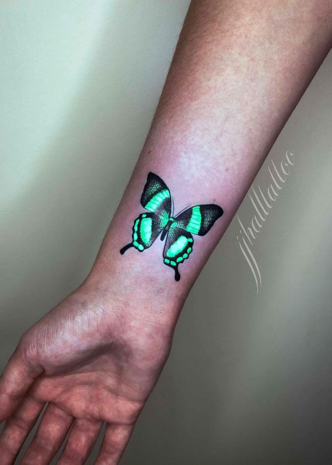 UV Butterfly Tattoo