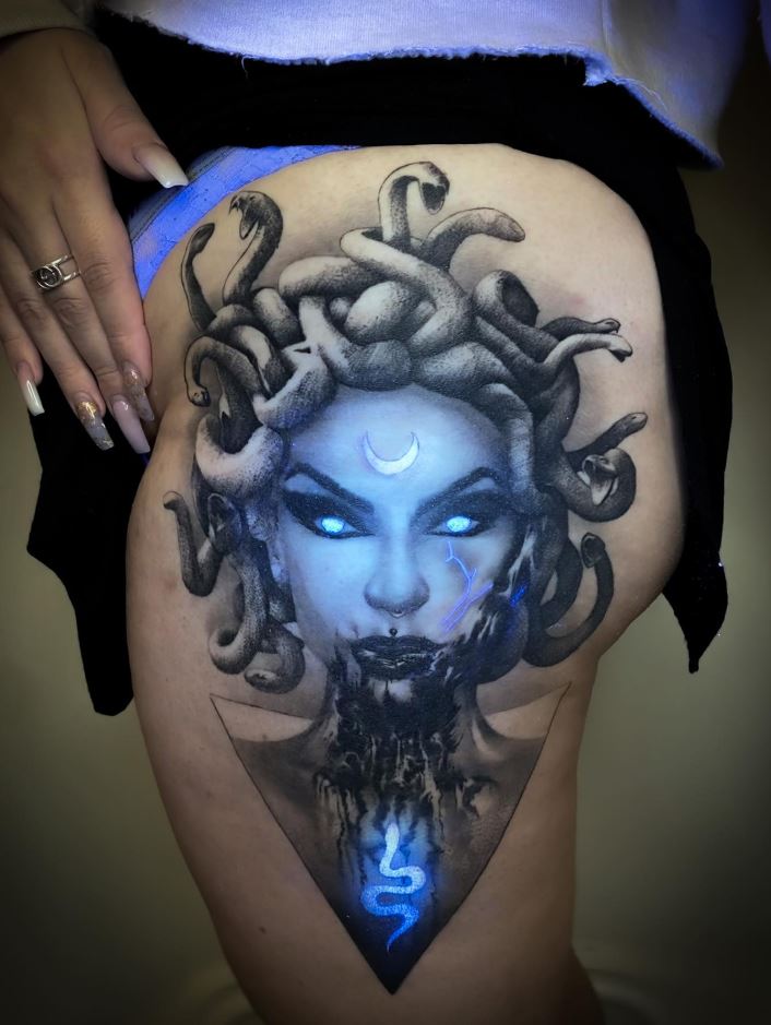 UV Medusa Tattoo