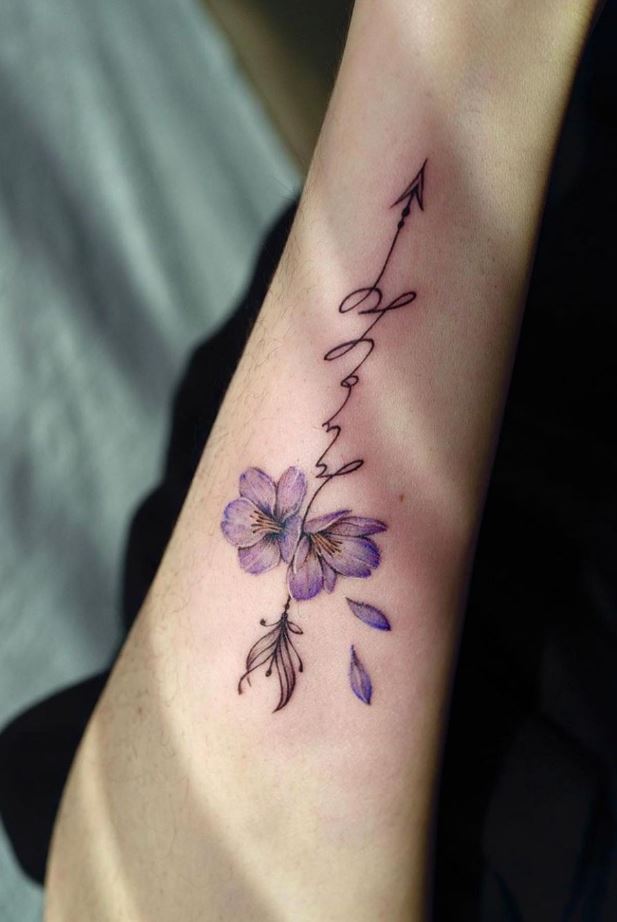 Arrow With Flower Tattoo