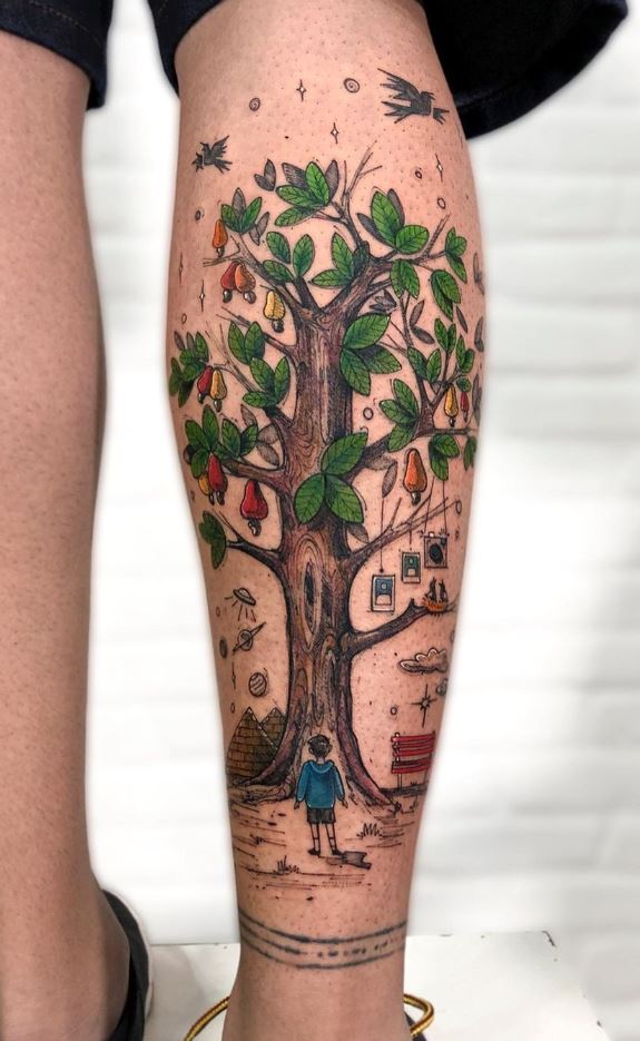 Colorful Tree Tattoo
