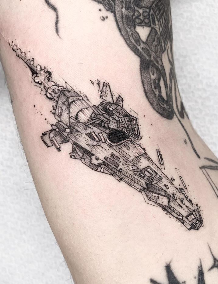 Spaceship Tattoo