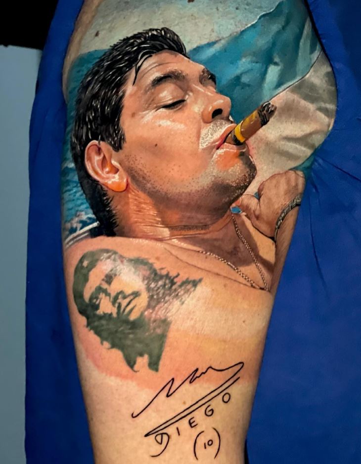 Awesome Diego Maradona Tattoo InkStyleMag Awesome Diego Maradona Tattoo InkStyleMag