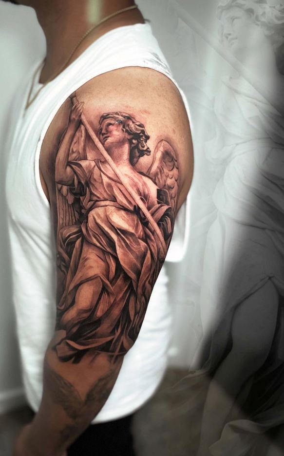 Awesome Michelangelo Sleeve Tattoo