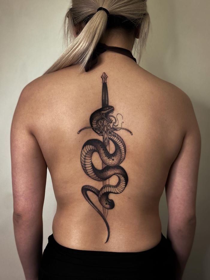 Sword & Snake Tattoo